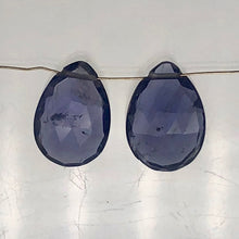 Load image into Gallery viewer, Pair 2.8cts Each Indigo Iolite Faceted Teardrop Beads | 11x8mm | 5.6tcw |