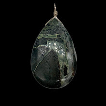 Load image into Gallery viewer, Tsunami Stone Briolette Sterling Silver Pendant| 2 3/4" Long | Green | 1 Pendant