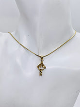 Load image into Gallery viewer, 14K Gold Descending Dove Cross Pendant | 1" Long | Gold | 1 Pendant |