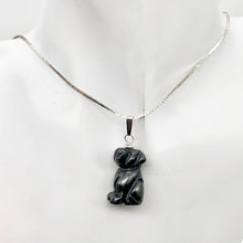 Load image into Gallery viewer, Hematite Dog Sterling Silver Necklace Pendant | Semi Precious Stone Jewelry|