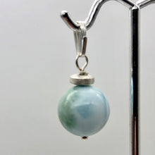Load image into Gallery viewer, Larimar Sterling Silver Pendant Round | 1" Long | Blue | 1 Pendant |