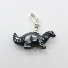Load image into Gallery viewer, Hematite Diplodocus Dinosaur with Sterling Silver Pendant 509259HMS | 25x11.5x7.5mm (Diplodocus), 5.5mm (Bail Opening), 7/8&quot; (Long) | Grey - PremiumBead Alternate Image 8
