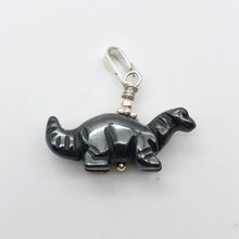 Load image into Gallery viewer, Hematite Diplodocus Dinosaur with Sterling Silver Pendant 509259HMS | 25x11.5x7.5mm (Diplodocus), 5.5mm (Bail Opening), 7/8" (Long) | Grey - PremiumBead Alternate Image 8