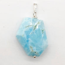Load image into Gallery viewer, Hemimorphite Sterling Silver Carved Pendant | 1 1/4" Long | Blue | 1 Pendant |