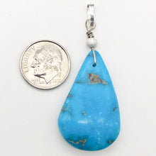 Load image into Gallery viewer, Designer! Turquoise Sterling Silver Pendant | 2 inches long |