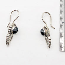 Load image into Gallery viewer, Spiraling Onyx Sterling Silver Earrings! | 1 1/2 Inch Long |