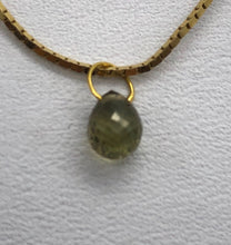 Load image into Gallery viewer, One Bead of 5.5x4mm Untreated Green Sapphire 18K Briolette Pendant 1.4cts 10119B