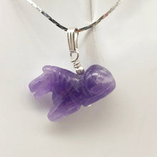 Load image into Gallery viewer, Adorable Pony Amethyst Horse & Sterling Silver Pendant | 1 1/8" Long | 509268AMS - PremiumBead Alternate Image 2
