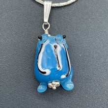 Load image into Gallery viewer, Lampwork Frog Sterling Silver Frog | 1" Long | Sky Blue | 1 Pendant |