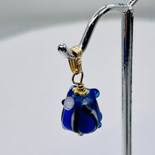 Load image into Gallery viewer, Lampwork Frog 14K Gold Filled Frog | 1" Long | Navy Blue | 1 Pendant |