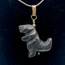 Load image into Gallery viewer, Semi Precious Stone Jewelry Tyranosaurus Rex Pendant Necklace of Hematite/Gold - PremiumBead Alternate Image 8