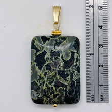 Load image into Gallery viewer, Tsunami Stone 14K Gold Filled Rectangle Pendant | 35x25x7.5mm | Green White | 1