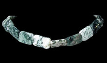 Load image into Gallery viewer, Tree Agate Flat Rounded Rectangle Bead Strand 104898