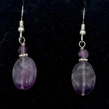 Load image into Gallery viewer, Enchanting Fluorite 15x10mm Bead Dangle Silver Earrings! | 1 3/8" Long |