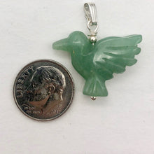 Load image into Gallery viewer, Aventurine Dove Pendant Necklace | Semi Precious Stone Jewelry | Silver Pendant - PremiumBead Alternate Image 4