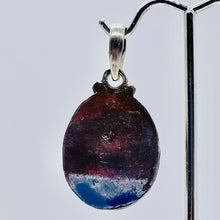 Load image into Gallery viewer, Turquoise Sterling Silver Native Oval Pendant | 1 3/4" Long | Blue/Black | 1 |
