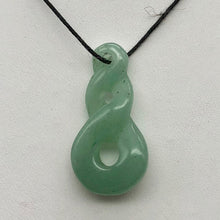 Load image into Gallery viewer, Hand Carved Natural Serpentine Infinity Pendant with Simple Black Cord 10821E - PremiumBead Primary Image 1