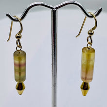 Load image into Gallery viewer, Fluorite 14K Gold Filled Tube | 2" Long | Yellow | 1 Pair Earrings |