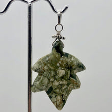 Load image into Gallery viewer, Ryolite RainForest Jasper Leaf 14K Gold Filled| 1.75 |Green/White/Gold|1 Pendant