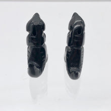 Load image into Gallery viewer, T-Rex Dinosaur 2 Carved Obsidian Tyrannosaurus Rex Beads | 21x18.5x7mm | Black - PremiumBead Alternate Image 7
