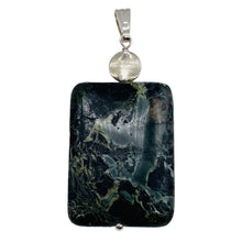 Load image into Gallery viewer, Tsunami Stone Sterling Silver Rectangle | 35x25x7.5mm | Green White | 1 Pendant