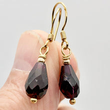 Load image into Gallery viewer, Natural AAA 14Kgf Deep Garnet Drop Earrings - PremiumBead Alternate Image 4