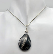 Load image into Gallery viewer, Hypersthene Briolette Sterling Silver Goddess Pendant | 1 3/4" Long |