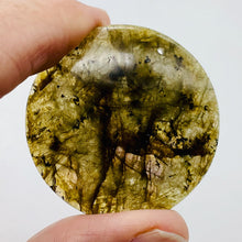 Load image into Gallery viewer, Natural Canadian Labradorite Pendant Bead | Green | 45mm |