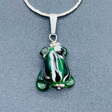 Load image into Gallery viewer, Lampwork Frog Sterling Silver Frog | 1" Long | Green | 1 Pendant |