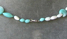 Load image into Gallery viewer, Cream Pearl and Amazonite Necklace Celebrating ~The Moon Goddess~ 6141 - PremiumBead Alternate Image 4