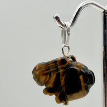 Load image into Gallery viewer, Tiger's Eye Bunny Rabbit Sterling Silver Pendant Necklace | 1 1/16" (Long) |