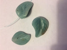 Load image into Gallery viewer, 3 Hand Carved Natural Amazonite 19x17x6mm Leaf Beads 009319AZ - PremiumBead Primary Image 1