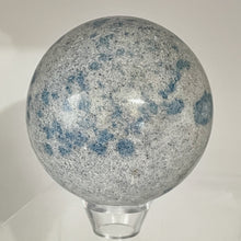 Load image into Gallery viewer, K2 Stone Meditation Scrying Sphere | 3" | White Blue | 1 Display Sphere|