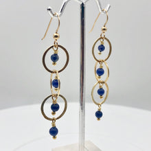 Load image into Gallery viewer, Sexy Natural Blue Sodalite and 14Kgf Earrings 308438D