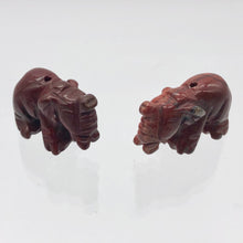 Load image into Gallery viewer, Wild 2 Hand Carved Brecciated Jasper Elephant Beads | 21x14.5x9mm | Red - PremiumBead Primary Image 1