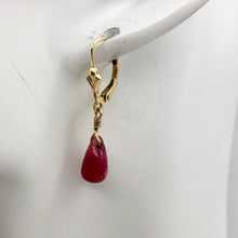 Load image into Gallery viewer, Sensational 6cts Genuine Natural Ruby and Solid 14K Gold Earrings 008536 - PremiumBead Alternate Image 7