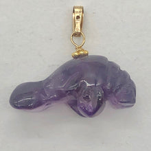 Load image into Gallery viewer, Amethyst 14K Gold Filled Manatee Pendant | 1" Long | Purple | 1 Pendant |