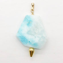 Load image into Gallery viewer, Hemimorphite 14K Gold Filled Carved Pendant | 1 3/4" Long | Blue | 1 Pendant |