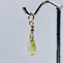 Load image into Gallery viewer, Sapphire Briolette 14K Gold Filled Pendant | 3/4" Long | Pale Green | 1 Pendant|