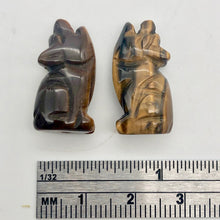 Load image into Gallery viewer, Howling New Moon 2 Carved Tiger's Eye Wolf Coyote Beads | 21x11x8mm | Golden Brown - PremiumBead Alternate Image 2