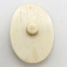 Load image into Gallery viewer, Splash Mermaid with Pearl Scrimshawed Carved Waterbuffalo Bone Button | 40x28mm | Cream Red Brown - PremiumBead Alternate Image 6