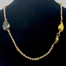 Load image into Gallery viewer, Ocean Jasper Pearl 14K Gold Filled Necklace| 22" |Green/Silver/Gold | 1 Necklace
