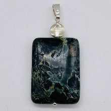 Load image into Gallery viewer, Tsunami Stone Sterling Silver Rectangle | 35x25x7.5mm | Green White | 1 Pendant