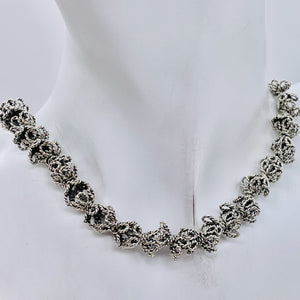 Solid Sterling Silver 9x6mm Intricate Filigree Bead Caps Strand | Approx. 88 |