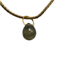 Load image into Gallery viewer, One Bead of 5.5x4mm Untreated Green Sapphire 18K Briolette Pendant 1.4cts 10119B