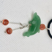 Load image into Gallery viewer, Aventurine Dolphin with Sunstone and Silver Pendant 509262AVSX - PremiumBead Alternate Image 3