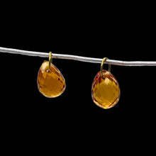 Load image into Gallery viewer, Fiery Orange Sapphire 18K Briolette Bead Pendant Pair | 5x4mm | 1.65tcs | 2 |