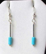 Load image into Gallery viewer, Natural Sky Blue Turquoise & 925 Sterling Silver Earrings 6371E - PremiumBead Alternate Image 2