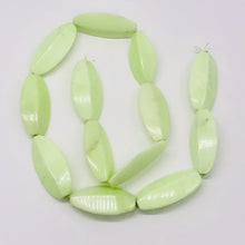 Load image into Gallery viewer, Chrysophrase 16" Bead Strand Ridged Marquise | 30x15mm | Lemon Green| 13 Beads |