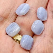 Load image into Gallery viewer, 5 Passion Blue Lace Agate 10x10x4mm Diamond Beads 009374